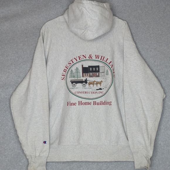 Vintage Champion Reverse Weave Hoodie Sweatshirt Sebestyen Williams XL Graphic - Picture 1 of 7